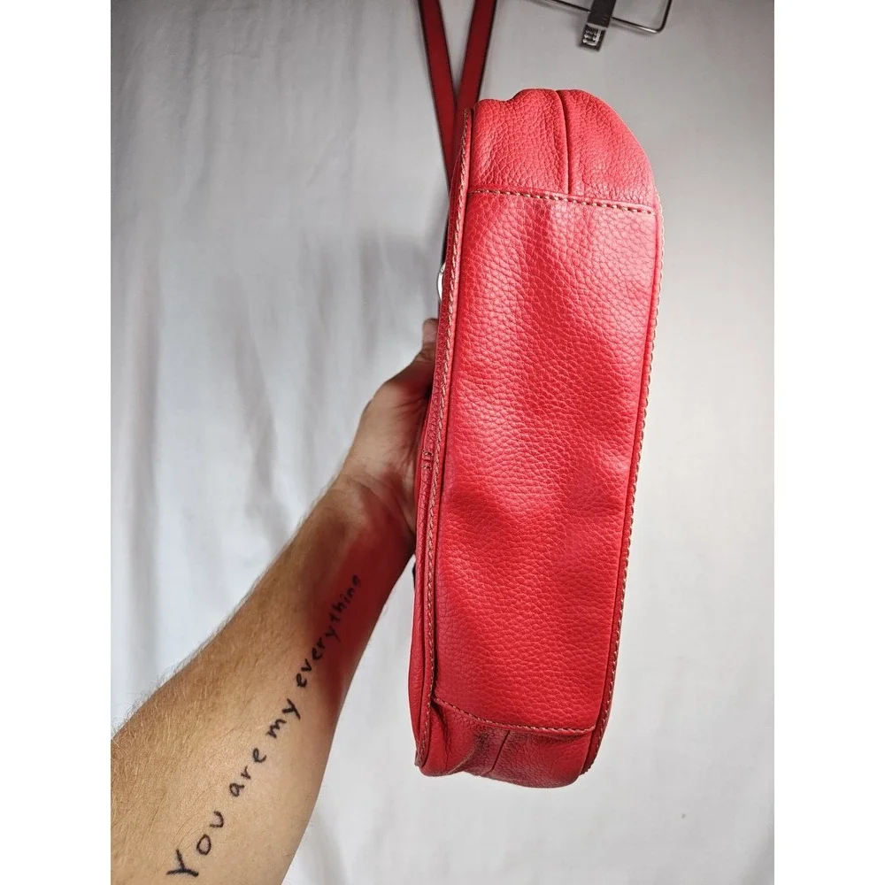 Tignanello Tomato Red Leather Simply Stated Crossbody Bag Purse NWT T82405